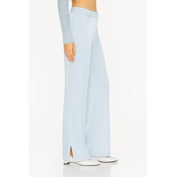 Sablyn Light Blue Silk Wide-Leg Button Fly Pants – Sample Style — Size XS